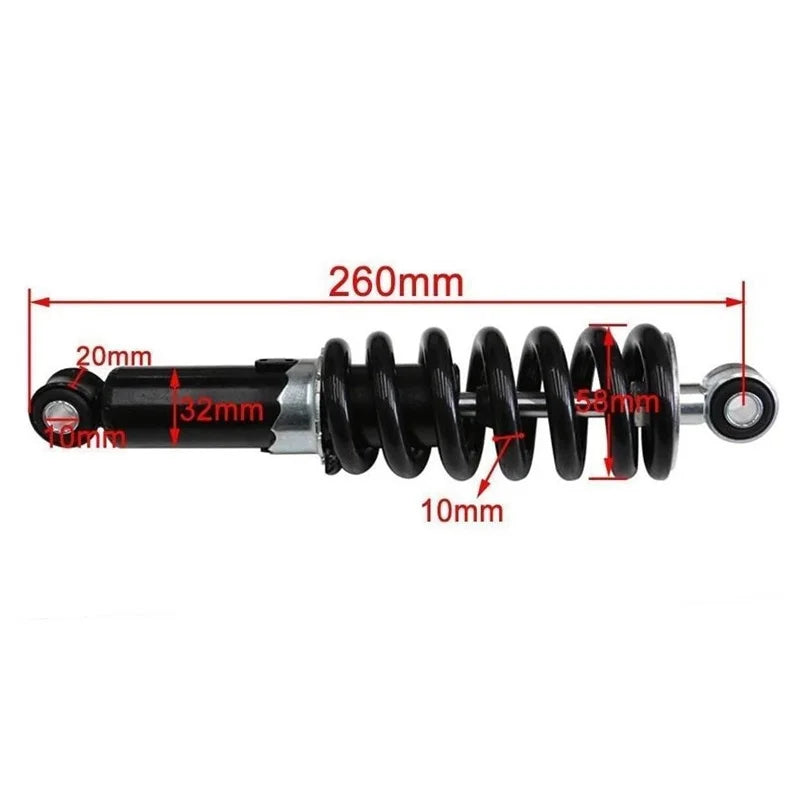 240/250/260/270/290mm Motorcycle Shock Absorber Suspension Protection Rear Shocker Absorbers 1200LBS Dirt Bikes Not Hydraulic Oasis Select C Black