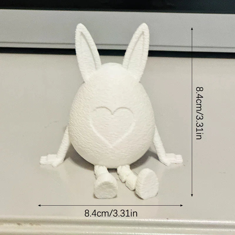 3D Easter Rabbit Egg Model With Movable Joints Egg Ornament Articulated Egg Statue Home Office Decor Easter Decor Perfect Gift Oasis Select
