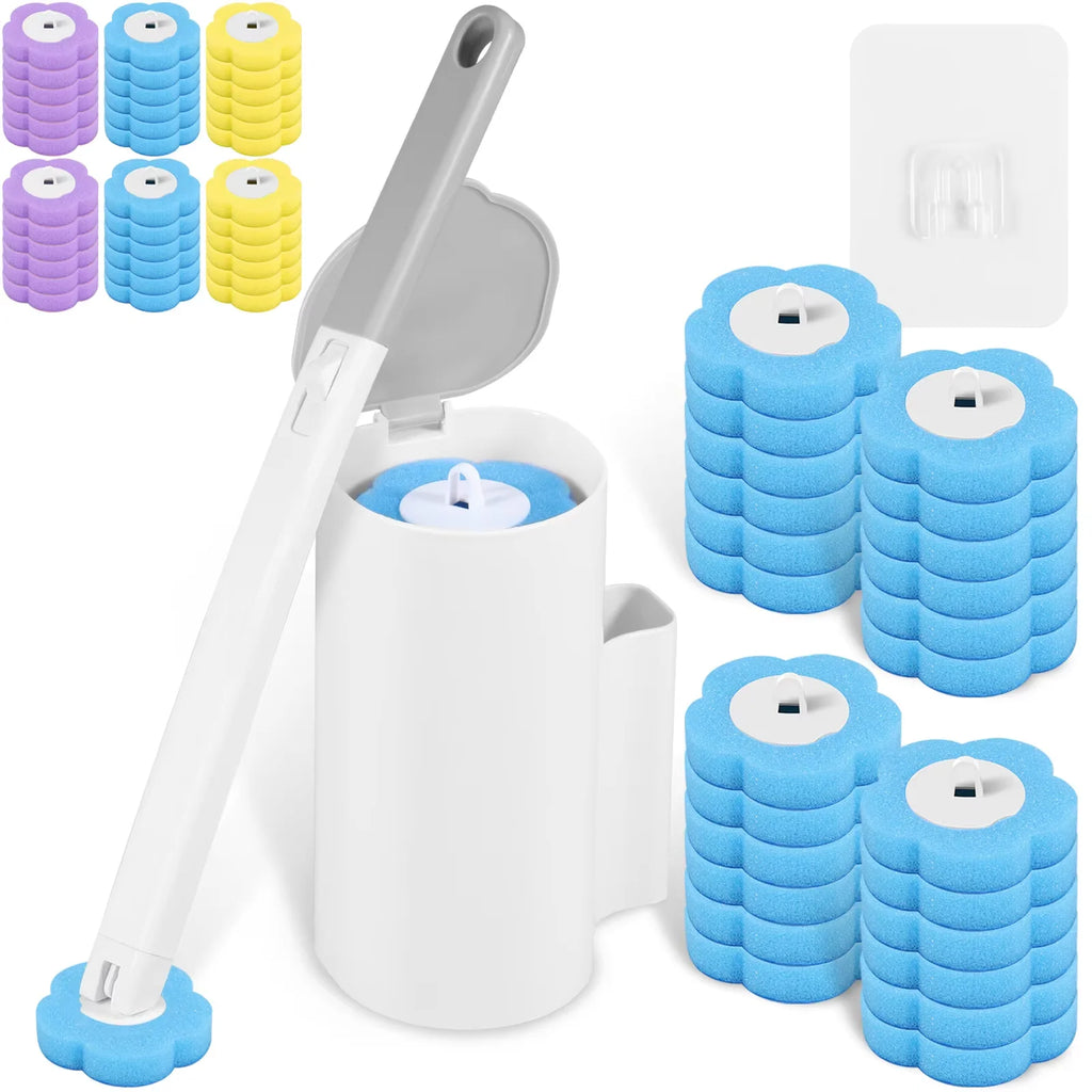18/36Pcs Disposable Toilet Brush Wall Mounted Toilet Brush with Replacement Head Cleaning Set Home Bathroom WC Accessories Oasis Select