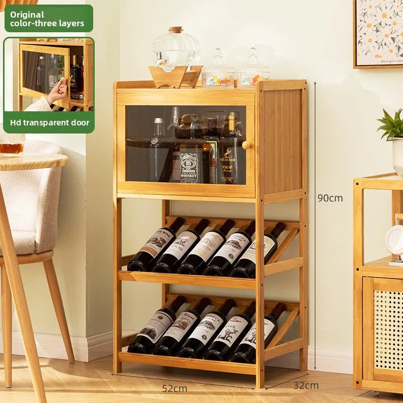 Household small wine cabinets, wine grids, bar tables, display stands, wine decoration, simple, solid wood against the wall Oasis Select Primary color 3-52