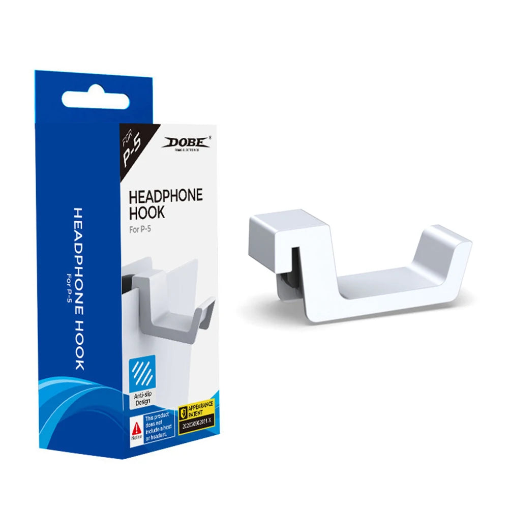 For PS5 Accessories Headphone Stand Mount for Playstation 5 Console Anti-Slip Gaming Headset Hanger Holder Headphone Hook Oasis Select WHITE China Mainland