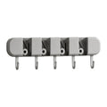 Practical Automatic Adjustable Mop Clip 5 Hook Wall Mounted Broom Organizer Clip Rolling Moisture-Proof Broom Hanger Shower Room Oasis Select Grey