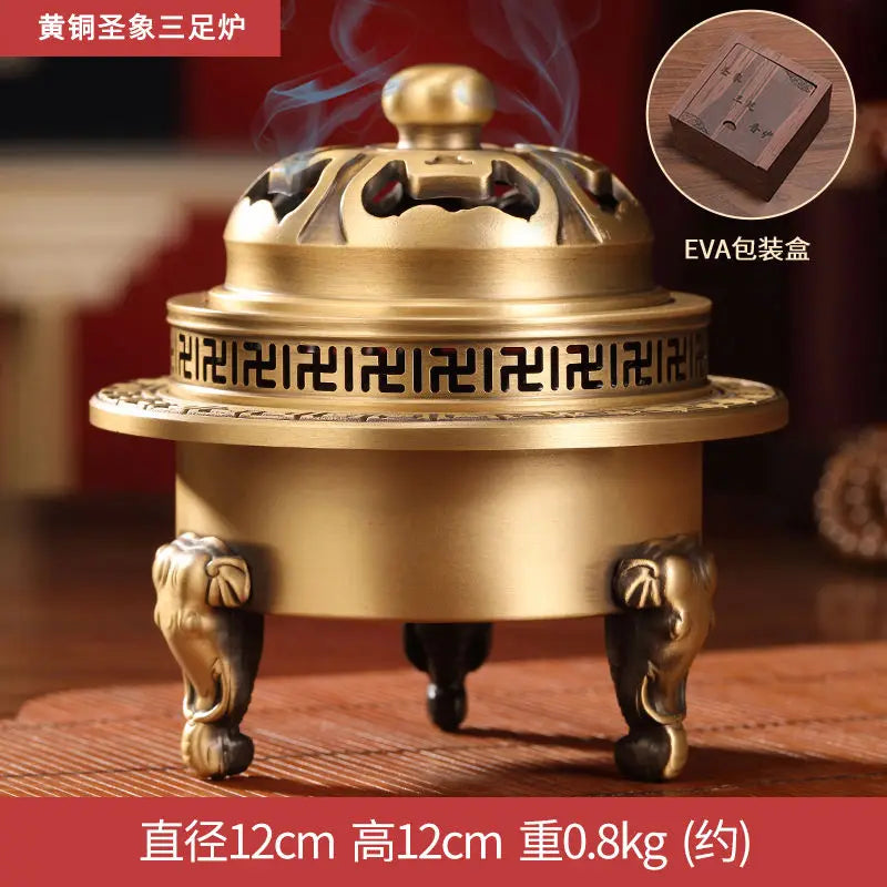 New Chinese brass pine crane incense burner handicrafts desk decoration decoration home incense indoor sandalwood stove Oasis Select C
