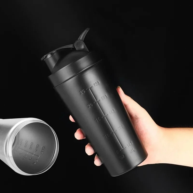 500/750ml Stainless Steel Protein Powder Shaker Bottle with Steel Ball and Scale Leak Proof Gym Fitness Sport Whey Shakes Cup Oasis Select