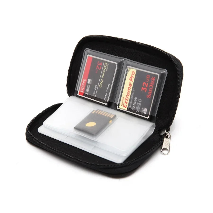 1PC Memory Card Storage Bag Carrying Case Holder Wallet 22 Slot For CF/SD/ /SDHC/MS/DS Memory Card Box Bank Card Box Card Bag Oasis Select black 1PC