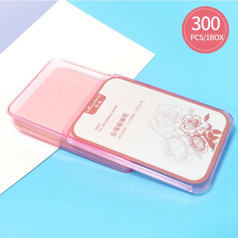 Oily Paper Face Cleansing Makeup Tool Face Oil Blotting 300PcsFace Oil Absorbing Paper Summer Oil Control Wipes Absorbing Sheet Oasis Select 300pcs Rose