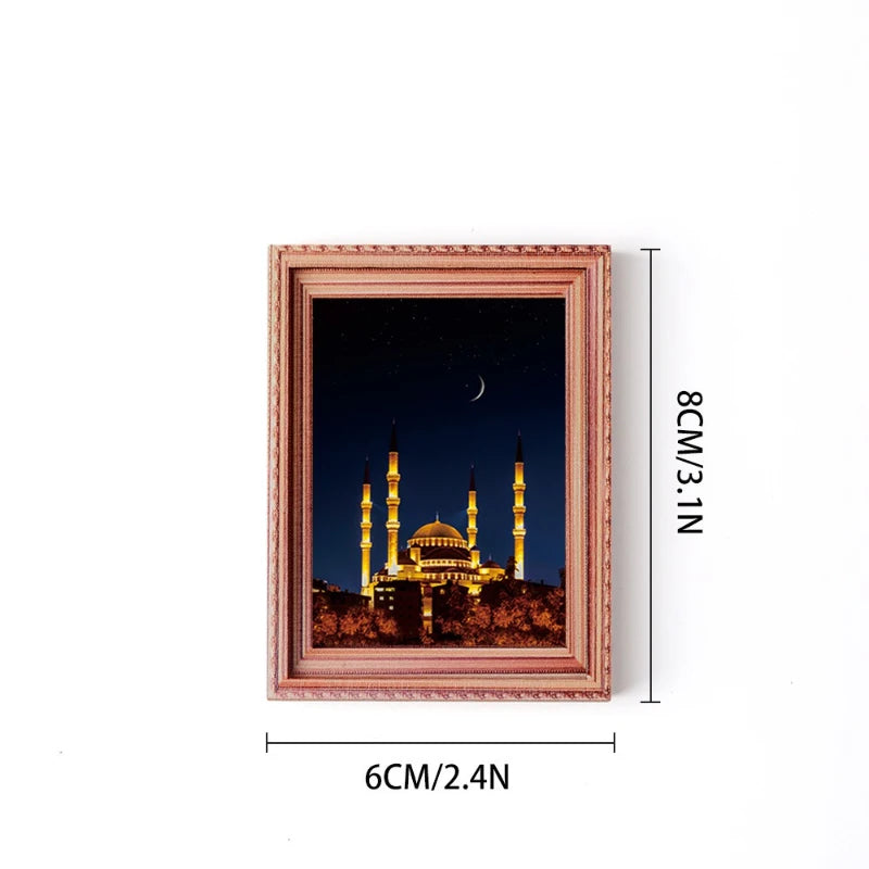 Middle Eastern Style Scenery Decoration Magnetic Refrigerator Sticker Home Holiday Decoration Wooden Crafts Oasis Select MZCT096