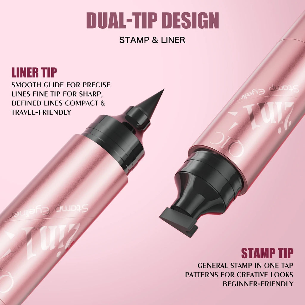 QIC 2-in-1 Stamp & Liquid Eyeliner – Waterproof, Quick Dry