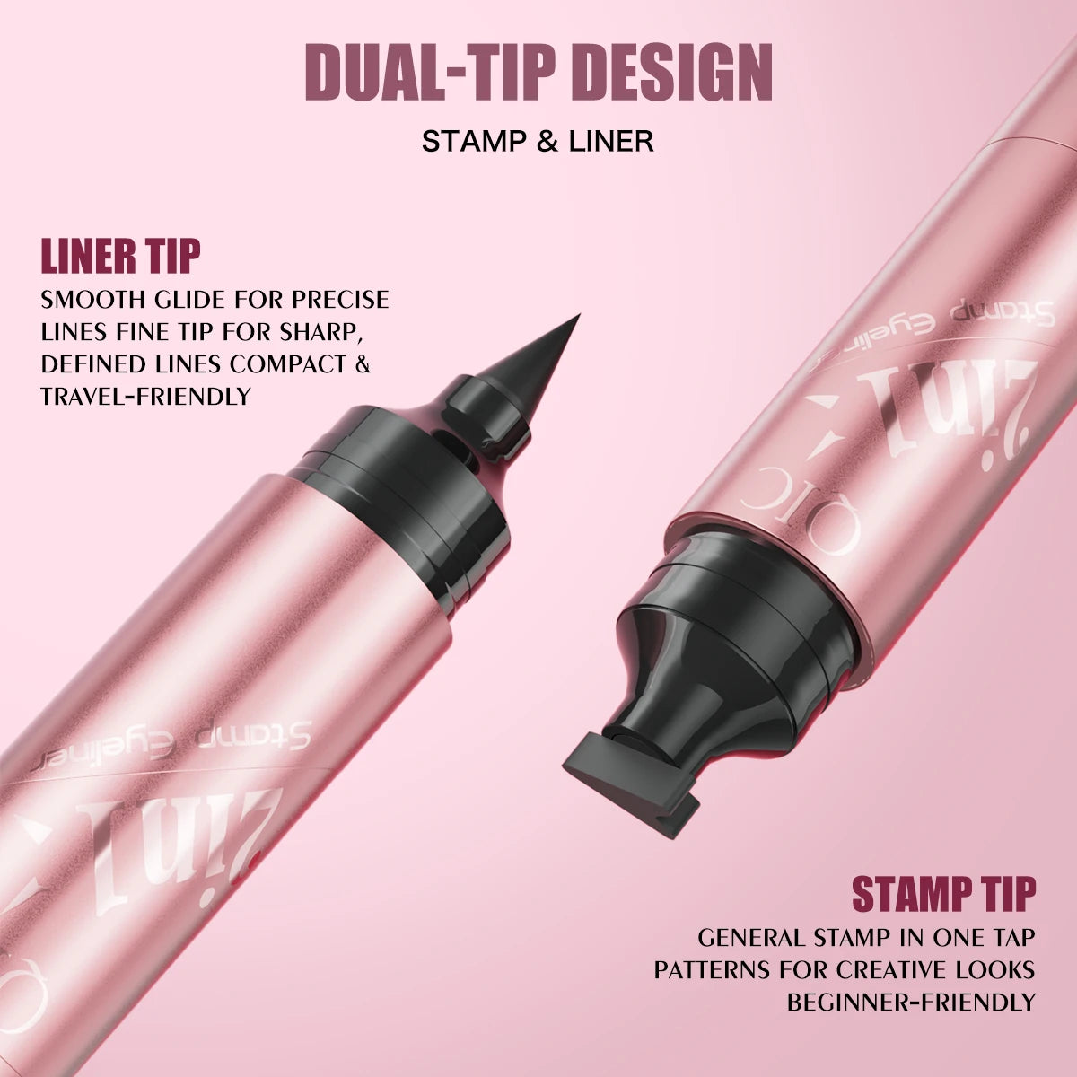 QIC 2-in-1 Stamp & Liquid Eyeliner – Waterproof, Quick Dry