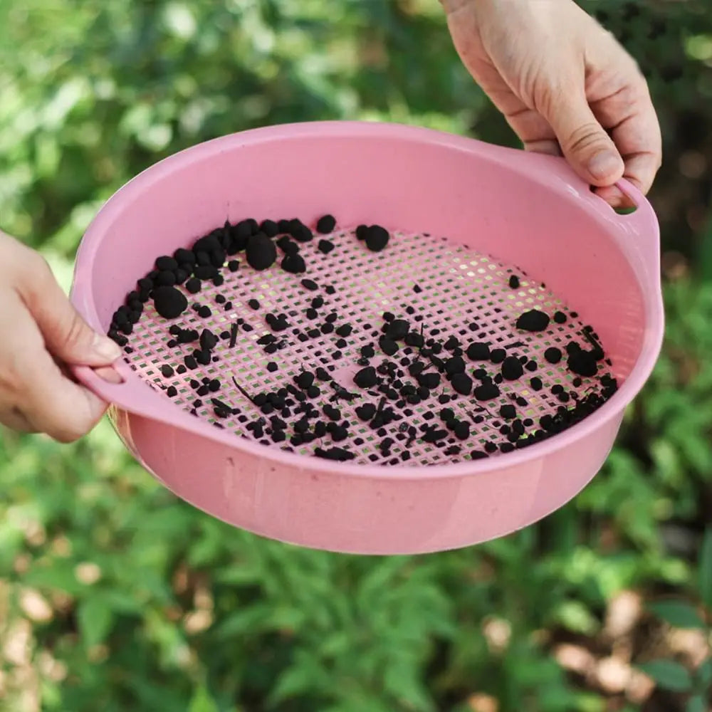 Sifting Tool Plastic Soil Sieve Sifter Multi-use Round Sand Screen Filter Manual Garden Mesh Pan Compost Oasis Select