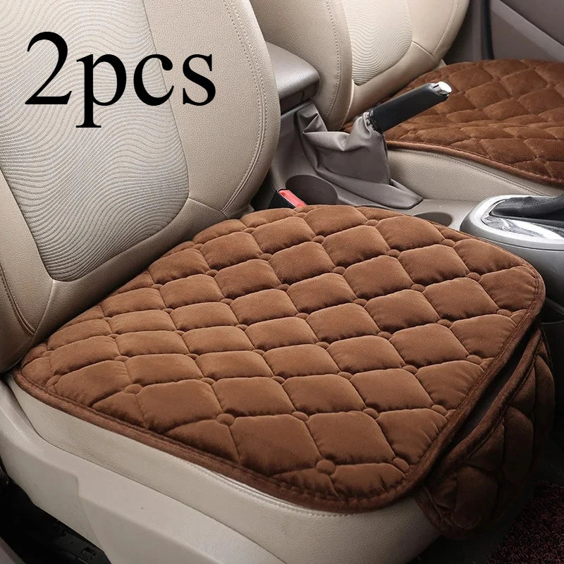 2 PCS Car Seat Cushion,Soft Comfortable Without Backrest Seat Cushion Cover, Universal Seat Protector for Most Cars SUV Oasis Select 2pcsfront seat brown