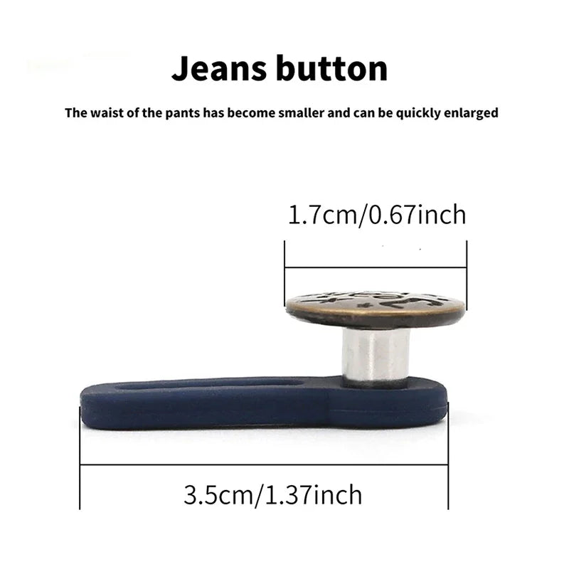5/10pcs Metal Button Extender Perfect To Any Jeans Pants Free Sewing Retractable Jeans Waist Button Extended Buckles Fixing Kit Oasis Select