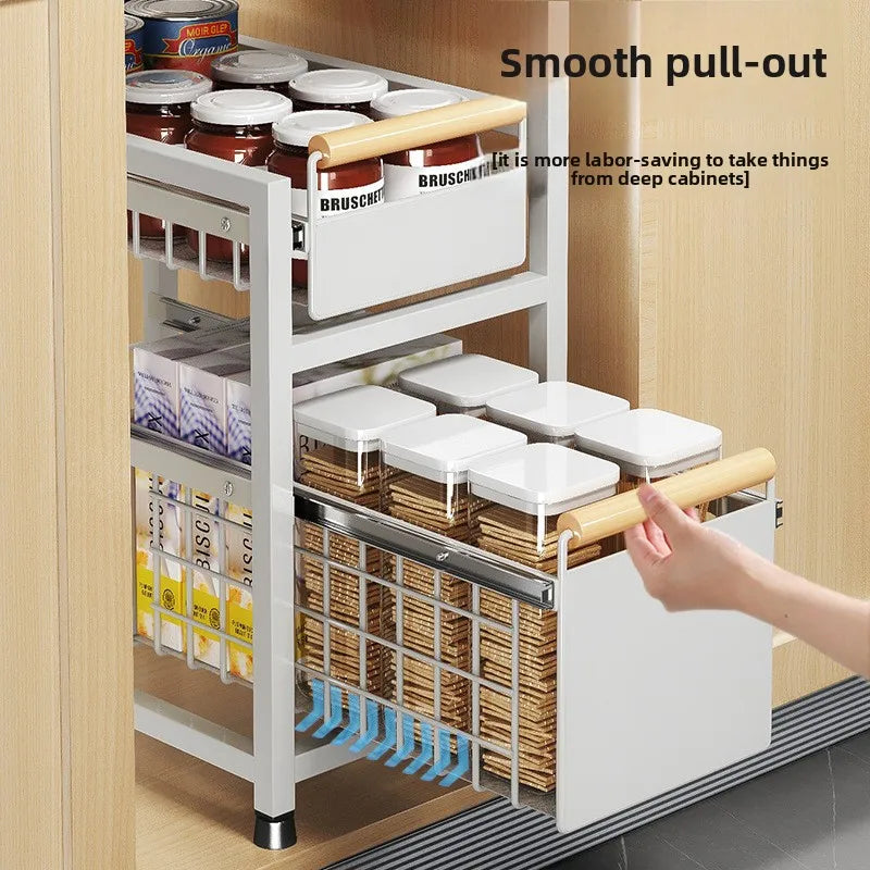 Installation-free kitchen sink rack, countertop cabinet, layered seasoning storage rack, pool under pumping storage rack Oasis Select