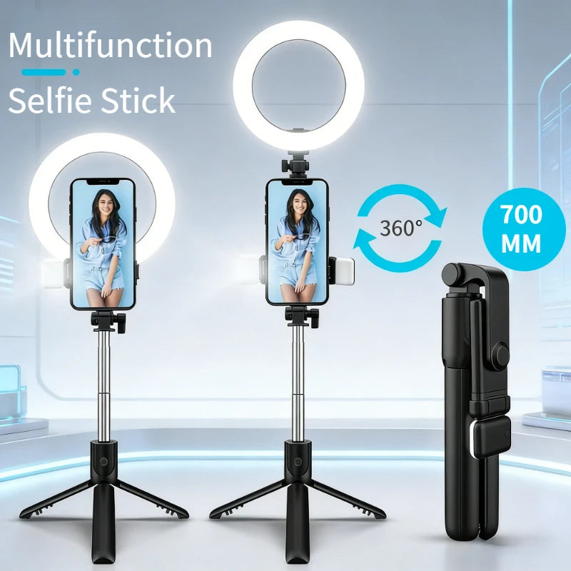 Bluetooth Selfie Stick Tripod with Fill Light & Remote Selfie Stick Tripod Oasis Select