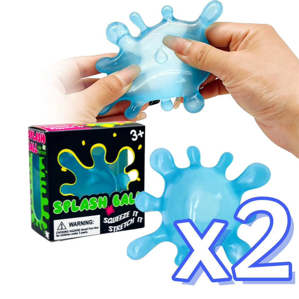 Splash Shaped Squeeze Ball Slow Rebound Stress Relief Fidget Toy Anti Anxiety Office Relaxation Toys Play Gift For Adults Kids Oasis Select Blue Color x 2