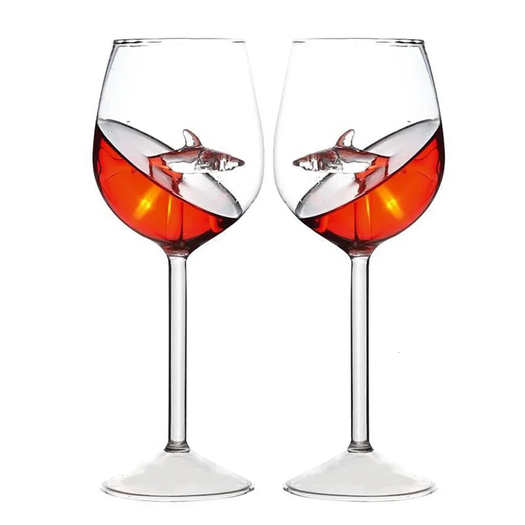 Shark Wine Glasses Cup European Red Wine Cup Water Bottle Goblet Wedding Party Decoration Gift 300ml Drinking Glasses Oasis Select