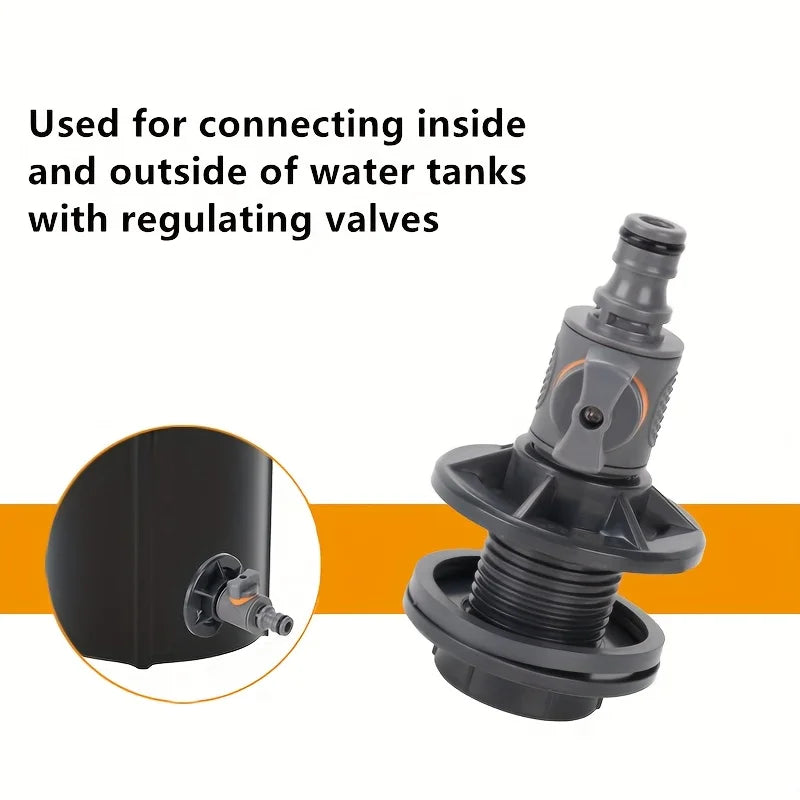2PCS PVC/IBC Water Tank Adapter with Valve, 1/2 "- DN15 External Thread Connector, Compatible with EU/US Standard Hoses Oasis Select