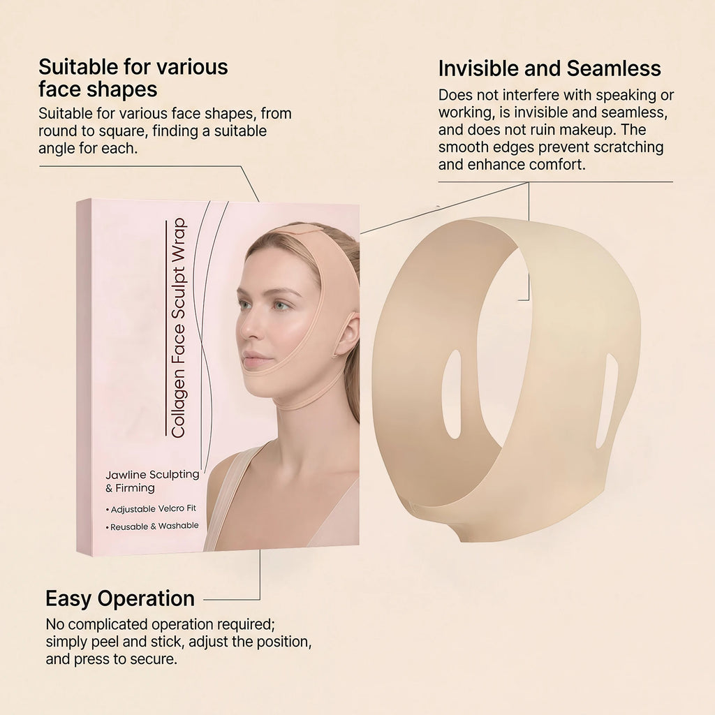 V-Line Jaw Lifting Face Strap – Breathable Contour Wrap Facial Contouring Strap Oasis Select