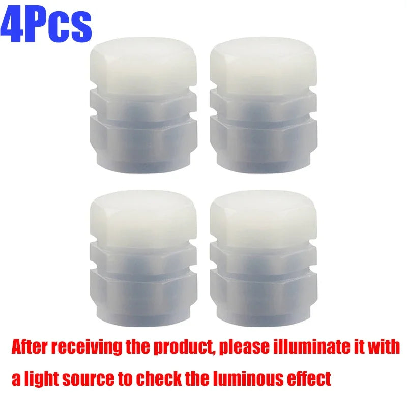 Blue Luminous Valve Cap Plastic ABS Luminous Tire Valve Cover Tires Accessories Tyre Stem Covers Applicable Car Motorcycle Bike Oasis Select Blue-4Pcs