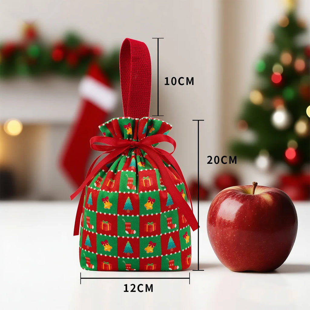 High Quality Velvet Christmas Gift Bag Drawstring Candy Box Reusable Diy Christmas Apple Bags Home New Year Party Decoration Oasis Select C other