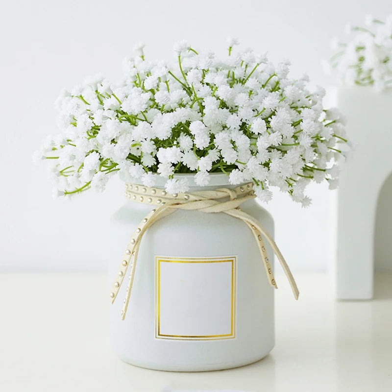 White Babys Breath Flowers Artificial White Fake Flowers Gypsophila DIY Floral Bouquets Arrangement Wedding Home Decor Oasis Select