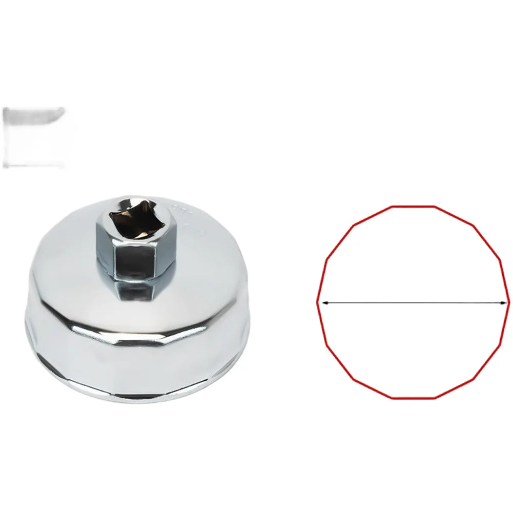 64mm-89mm End Cap Machine Filter Removal Tool 1/2inch Square Drive Oil Filter Remove Tool Machine Filter Hand Tool Oasis Select