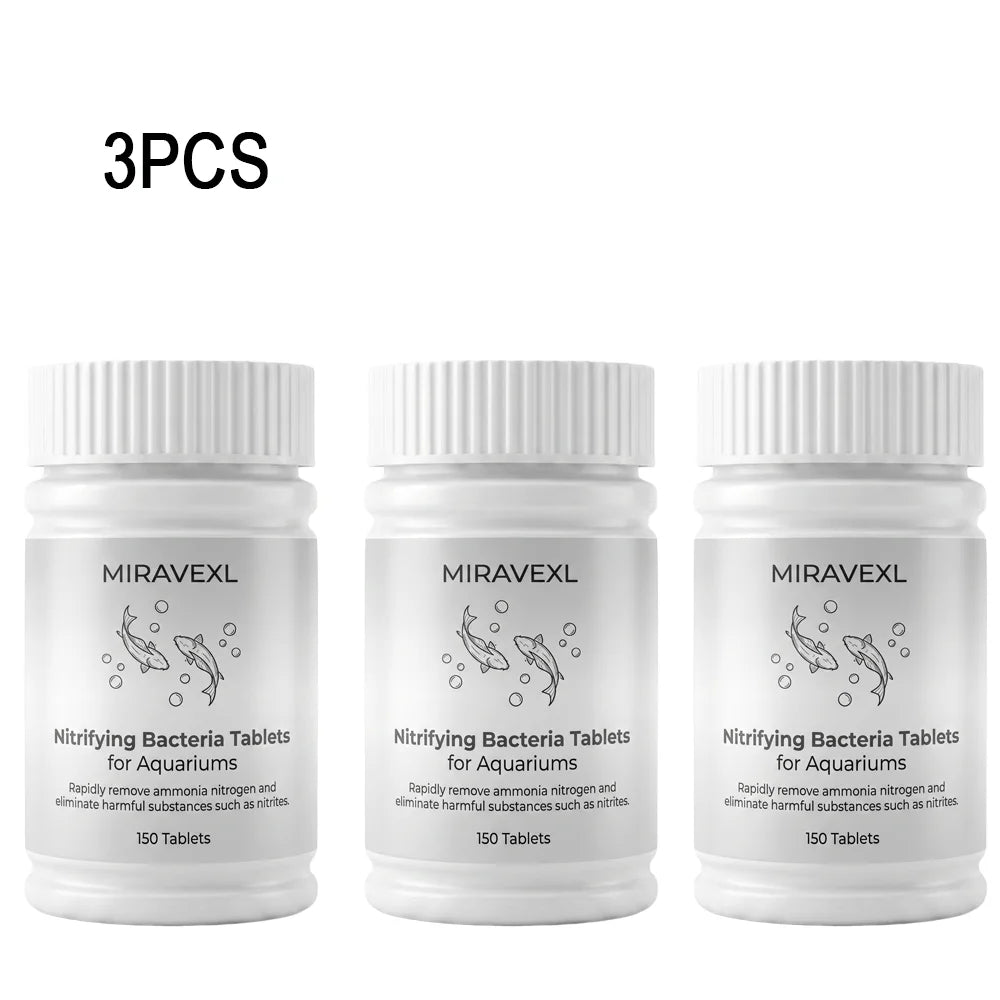 150 Pcs Nitrifying Bacteria Tablets, Fast Bio Filter Starter for Fish Tanks & Ponds, Crystal Clear Aquarium Water Purifier Oasis Select 3PCS