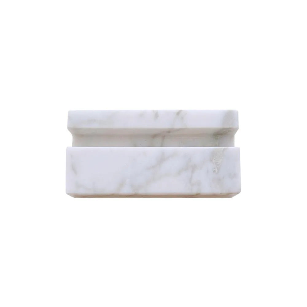 Marble Business Card Holder Stable Support Thickened Mobile Phone Holder Elegant Desktop Card Stand Organizer Trade Shows Oasis Select White
