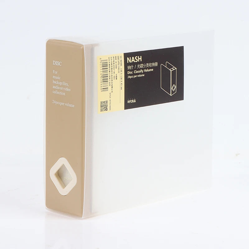 1PC CD Case 24 CD Capacity Storage Box For Bedroom Car Special CD Package CD Finishing Box Bedroom Car CD Case Oasis Select Beige