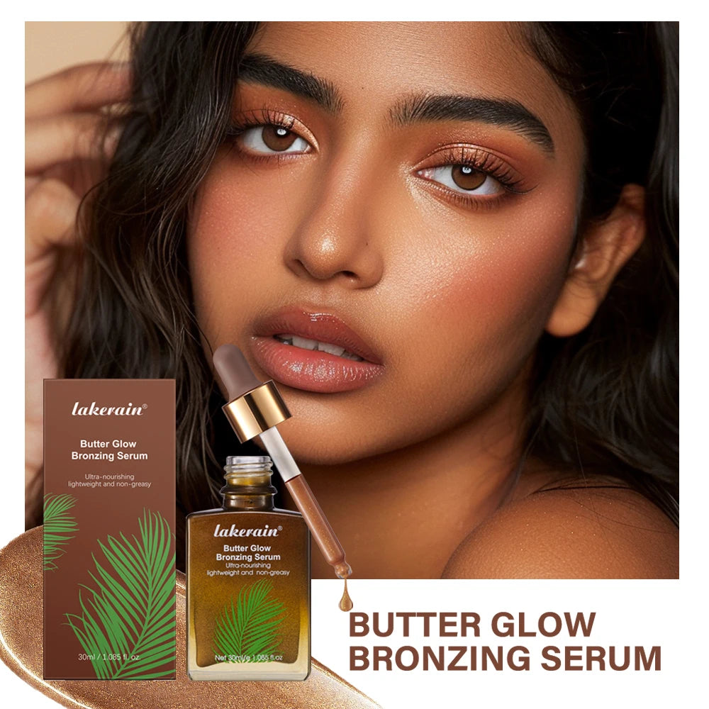 Butter Glow Bronzing Serum Lightweight Radiance Boosting Bronzer Essence Non-Greasy Sunkissed Natural Glow Flawless Bronze Finis Oasis Select