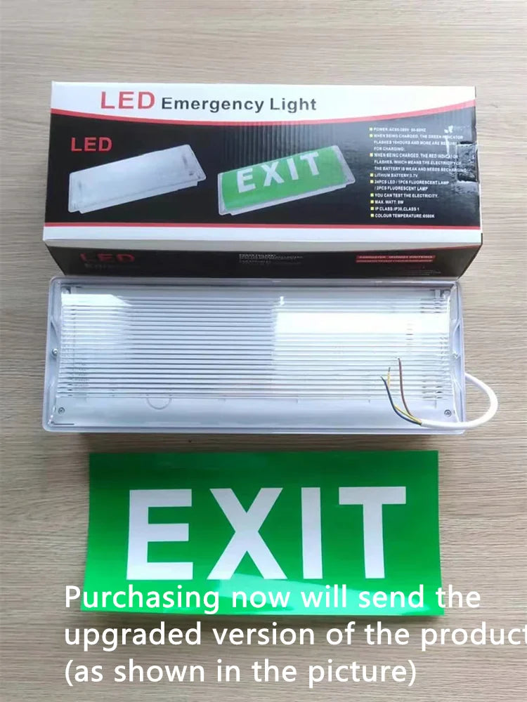 SHINEKNOT 8W LED Emergency Exit Light IP65 Rechargeable 3Hr