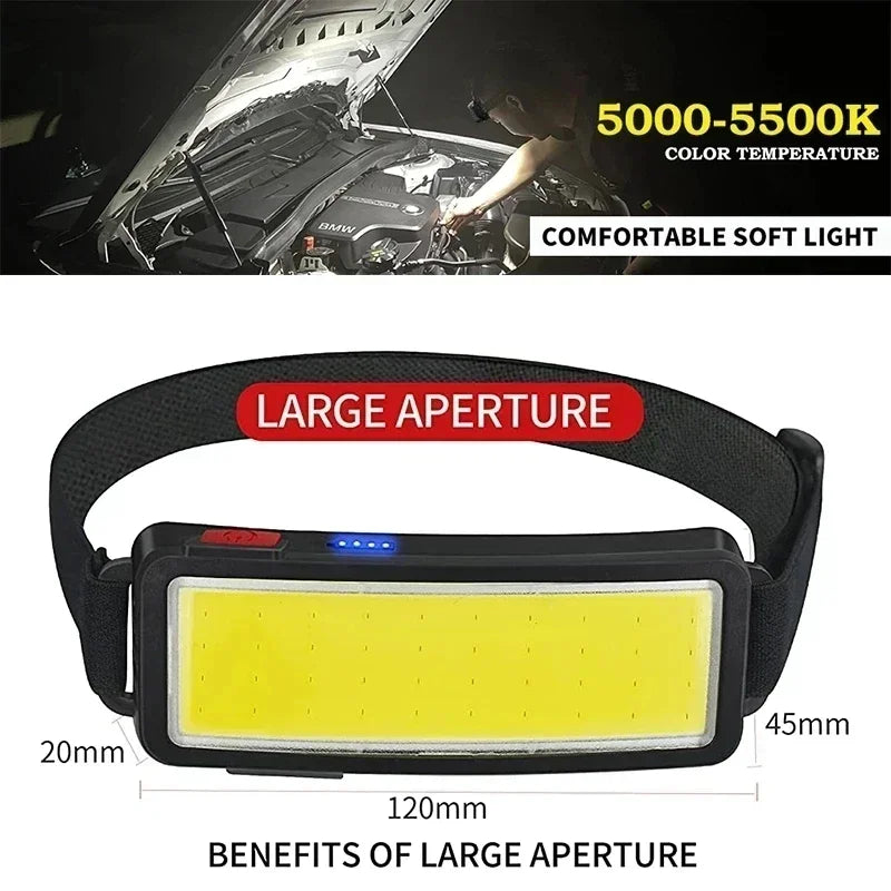 COB LED USB Rechargeable Headlamp 500 Lumens | 3 Modes