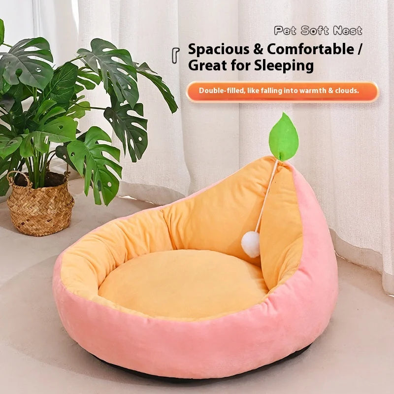 Avocado Vine Mat Cotton Fleece Double-sided Pad Pet Cat Bed, Suitable for Spring and Summer, Dog Bed, Cute Cat Bed Oasis Select
