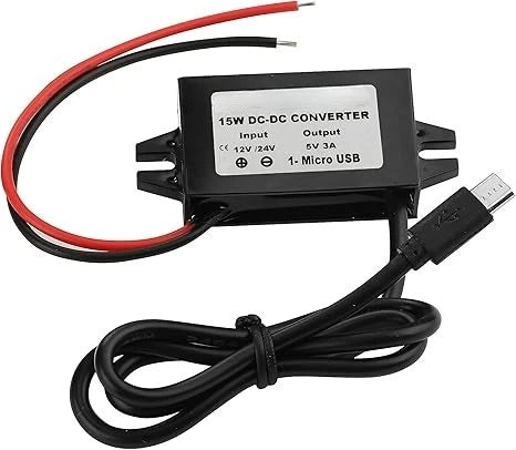 DC To DC 12V/24V Step Down To 5V 3A 15W Converter Waterproof Buck Module Power Adapter For Car Radio Dash Cam GPS Navigation Oasis Select Micro USB Connector 12V 24V 5V 3A