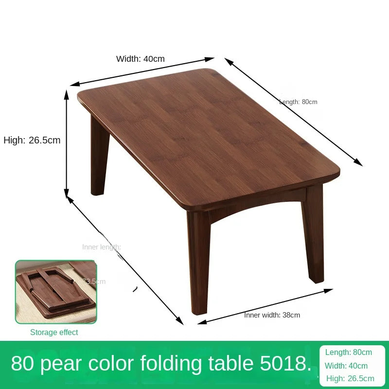 Bay window folding table, home Chinese-style coffee table, tatami, window sill, balcony, Nanzhu tea ceremony table, low table, b Oasis Select A 80 40 26
