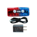 LED Red Blue Warning Shoulder Lamp & Electronic Whistle Clip