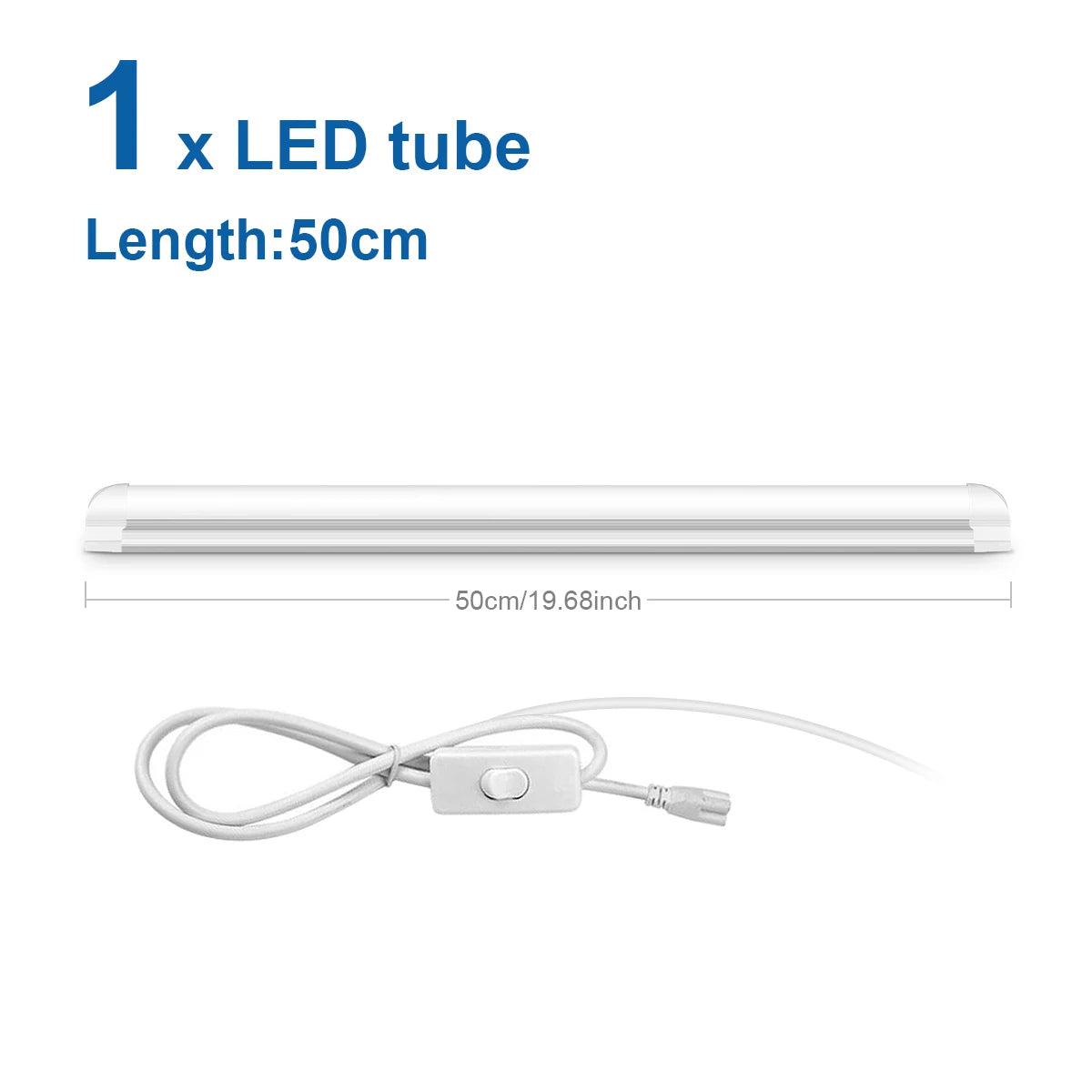 LED Tube T8 Lamp 220V EU Plug Aluminum Fluorescent Light Tube 50CM 25W LED Wall Lamp 50000 Hours Life Warm/Cold/Neutral White Oasis Select 1PCS LED Tube 200-230V EU Plug White