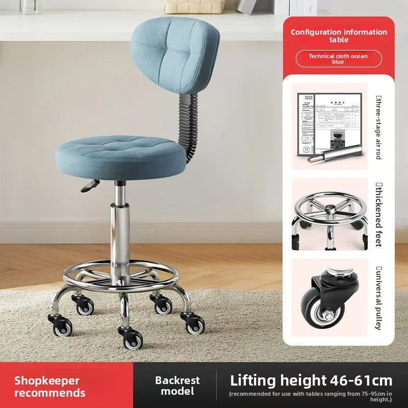 Beauty stool pulley beauty salon barber shop lift chair big work stool hair home backrest round stool Oasis Select 1