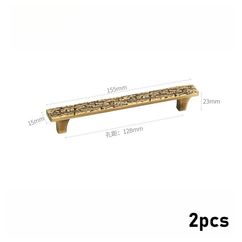 Brass Furniture Cabinet Door Handle Coffee Gold Antique Style Wardrobe Cabinet Drawer French Retro New Chinese Small Handle Oasis Select 2pcs Bronze 128mm