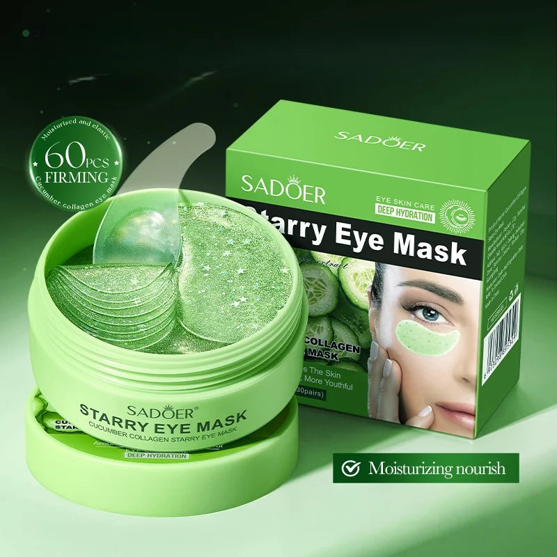 SADOER Cucumber Collagen Eye Mask Patches 60pc – Hyaluronic Acid