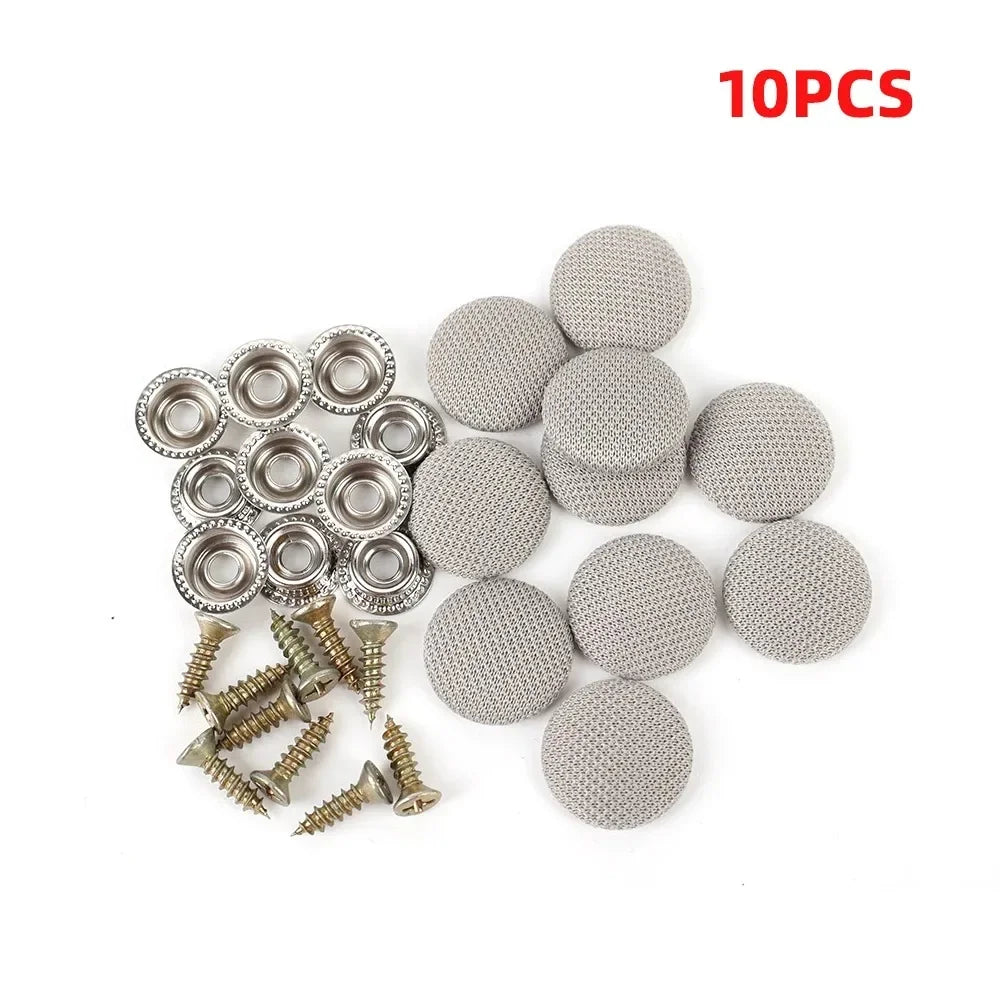 10/20/30/40pcs Car Roof Cloth Fixing Buckle Snap Rivets Retainer Car Interior Ceiling Buckles Headliner Auto Roof Metal Buckle Oasis Select grey 10pcs