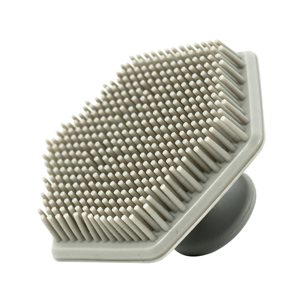 Exfoliating Silicone Brush Cleanser No Slip Handle Body Scrubber Cleans and Massages Skin Bathroom Accessories Bath Brush Oasis Select grey1