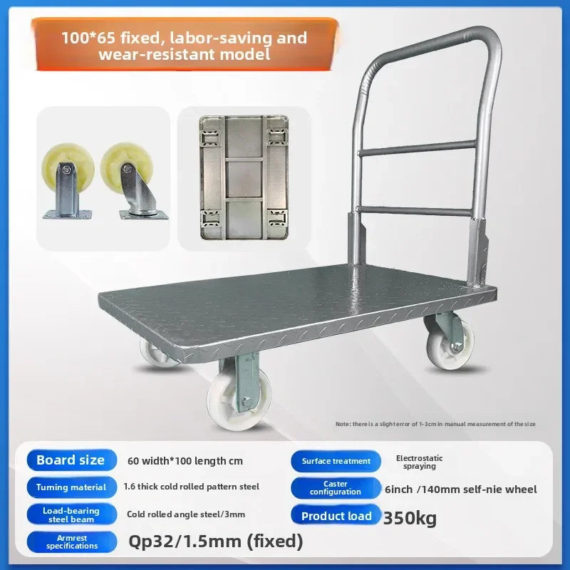 Multi-functional trolley flatbed trailer moving flatbed trailer trolley pulling load bearing folding trailer Oasis Select 100-65-6