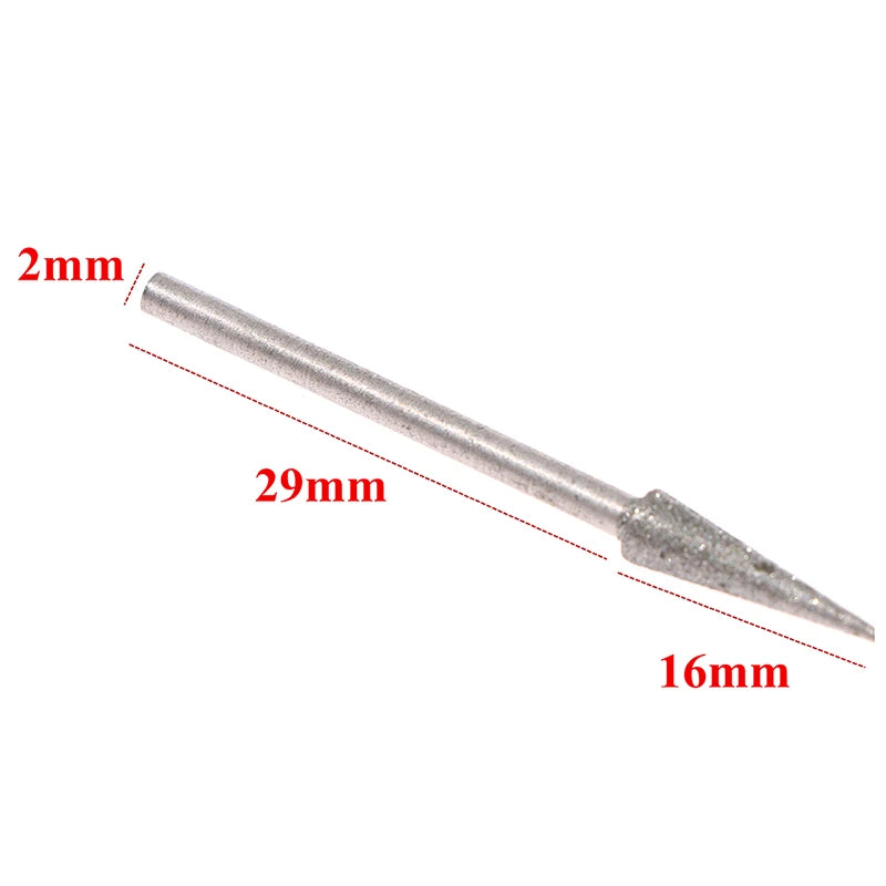 6Pcs 1-4mm Diamond Grinding Head Needle Bits Burrs Engraving Carving Tool 2.35mm Oasis Select