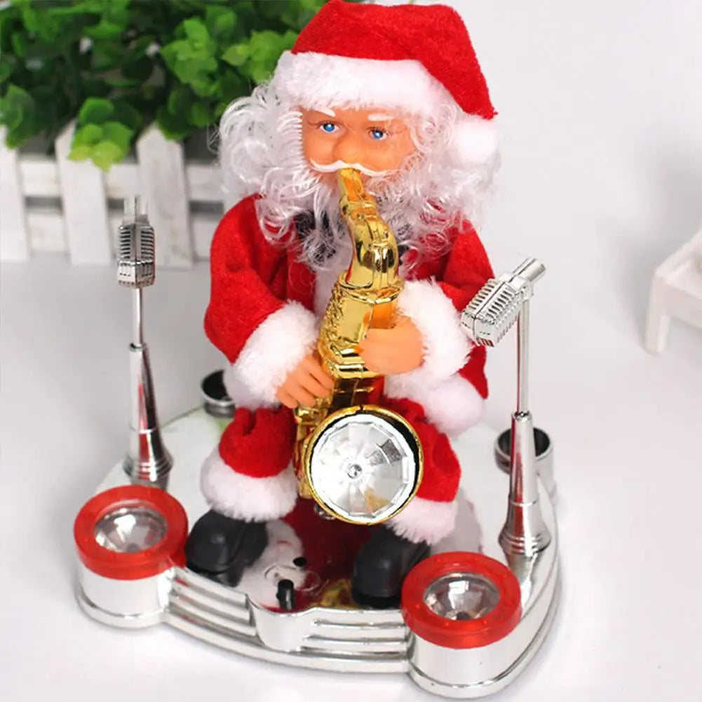 European Style Electric Santa Claus Music Instrument Playing Xmas Toy Christmas Decoration Children's Home Gift Oasis Select