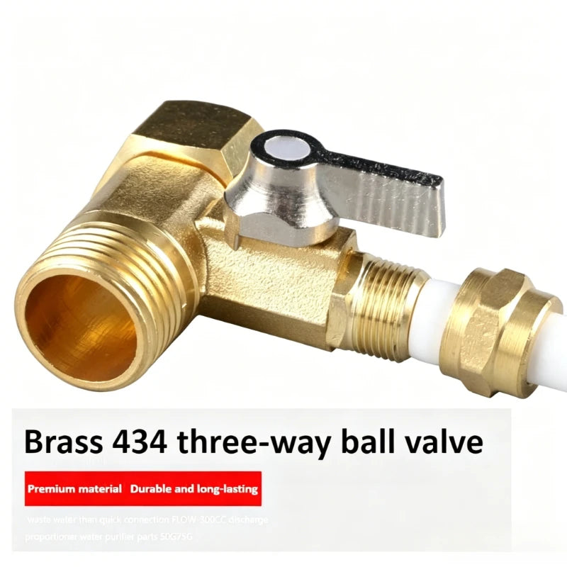 Brass Ball Valve 1/2 Inch To 3/8 Inch Gardening Water Ball Valve Faucet Connector Water Purifier Adapter Hardware Accessories Oasis Select