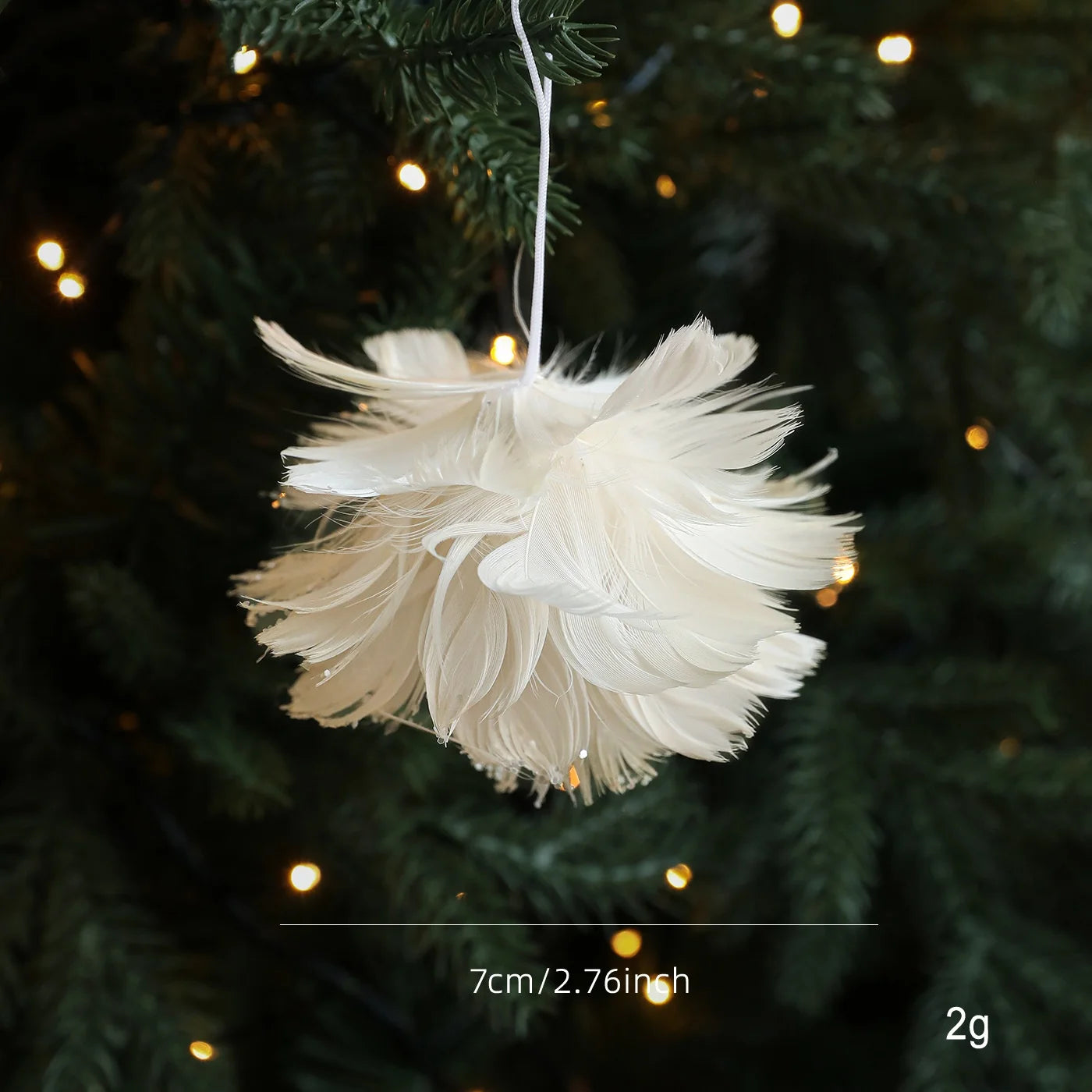 Pink & White Feather Glitter Foam Christmas Ball Ornament