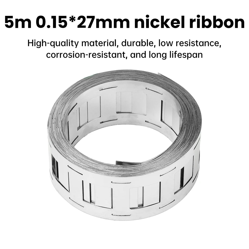 5M 2P Nickel Strip 0.15x27mm Nickel Plating Strip For Spot Welder 18650/21700 Lithium Battery Connector Welding Oasis Select