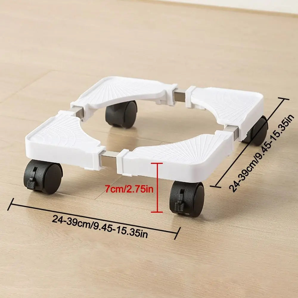 Adjustable Movable Appliance Base with 4 Caster Wheels