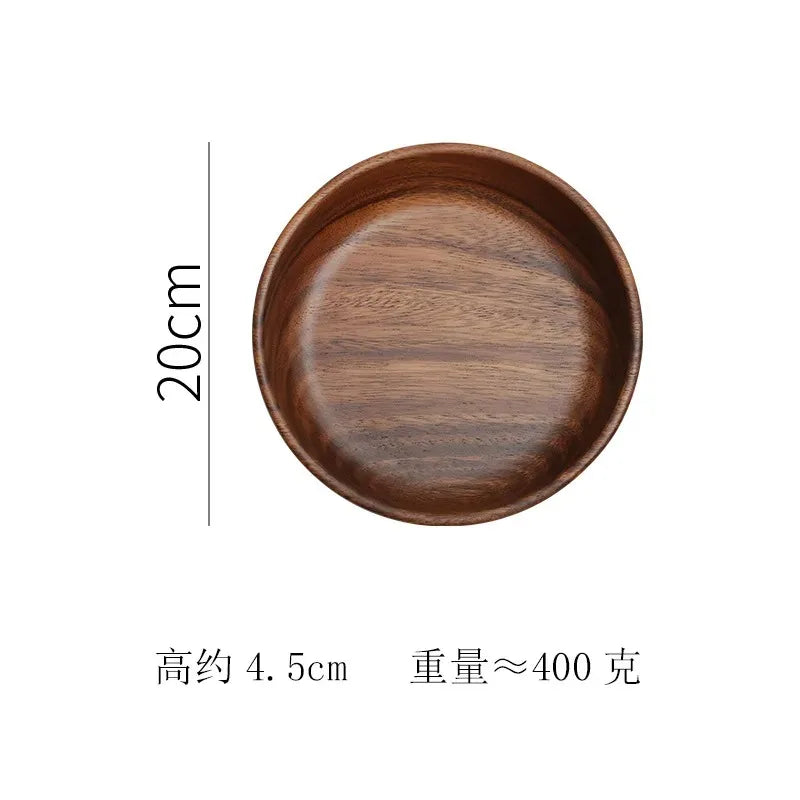 Solid wood bowl Walnut Boat Bowl Creative wooden salad bowl Fruit bowl Vintage storage home kitchen utensils Oasis Select 20x20x4.5cm